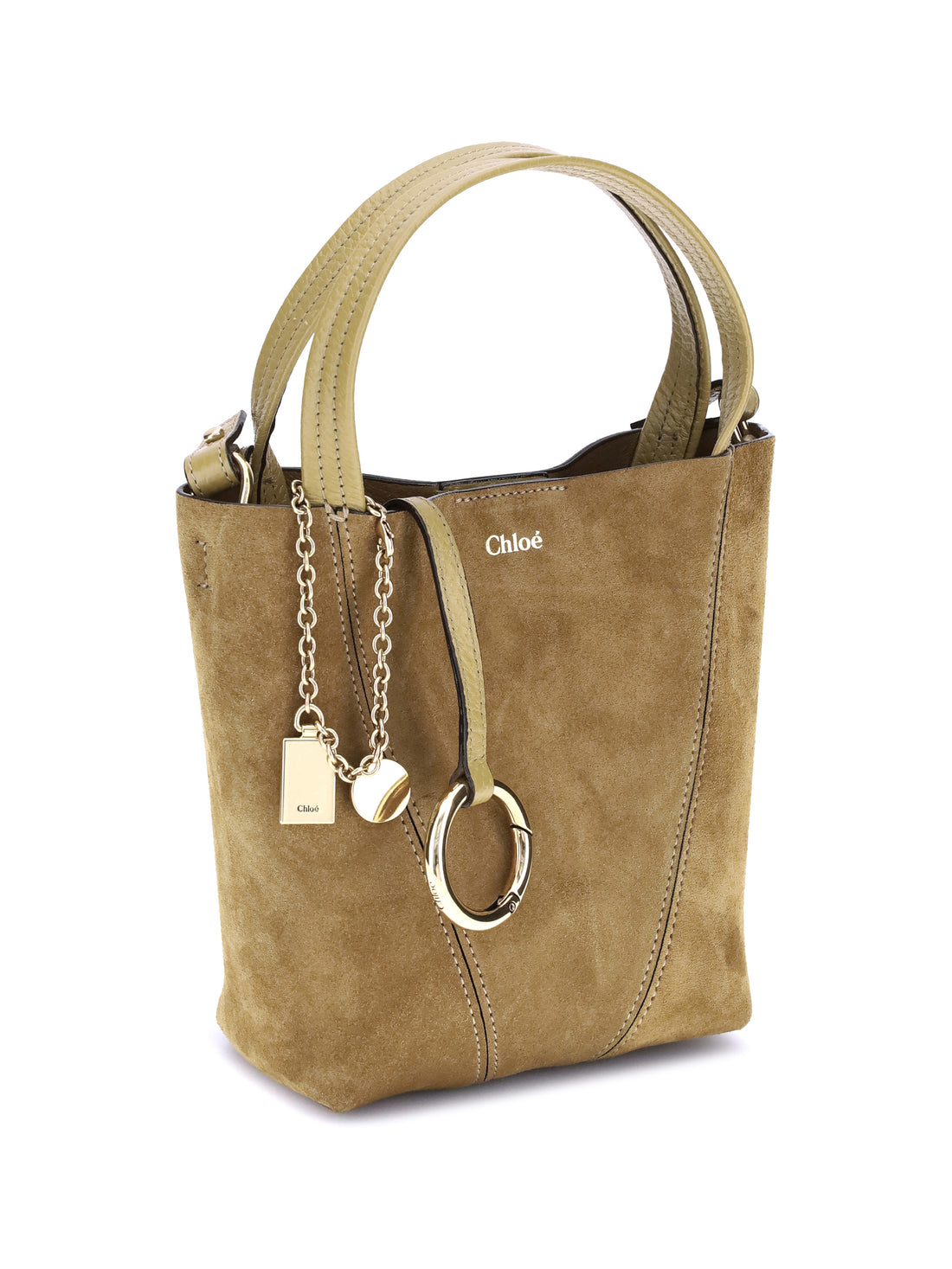 suede spin handbag