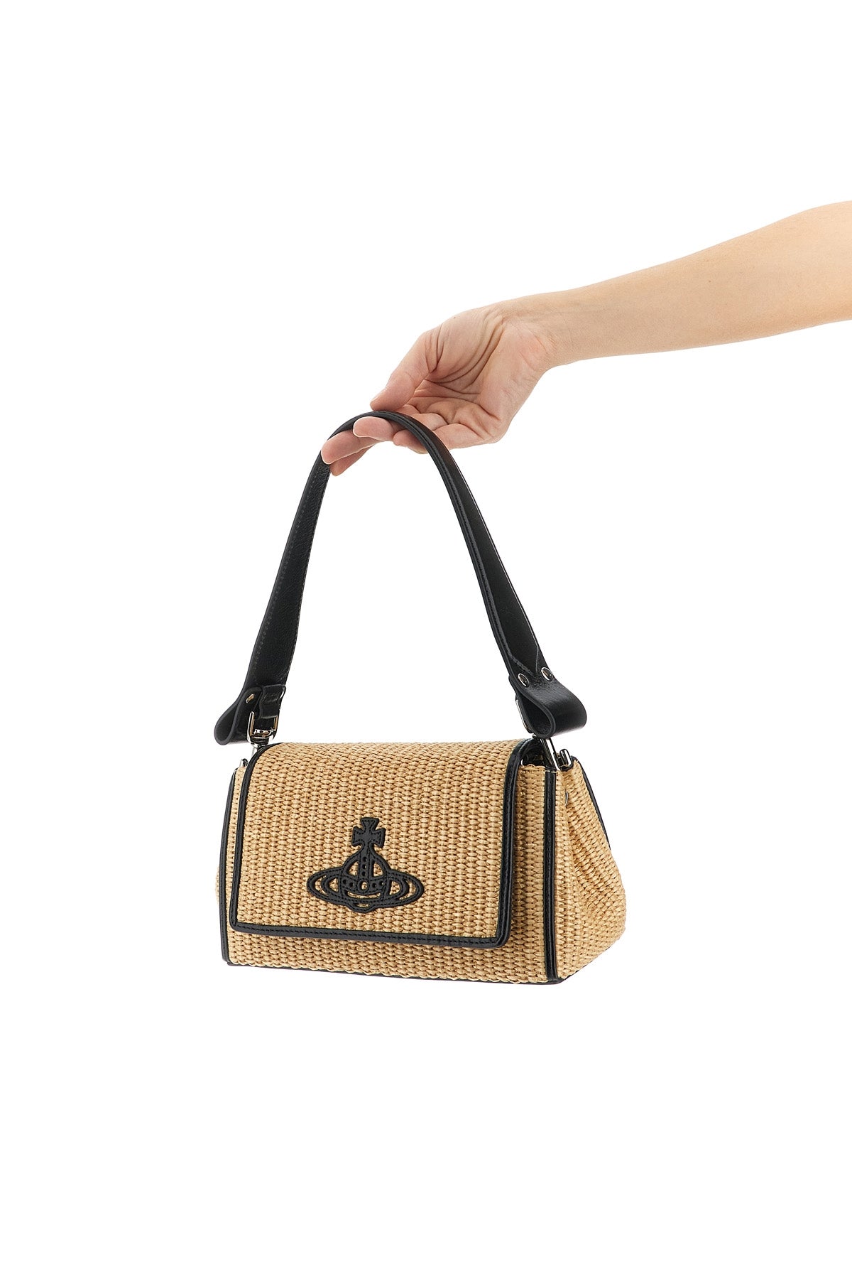 hazel medium shoulder bag in woven raffia