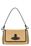 hazel medium shoulder bag in woven raffia