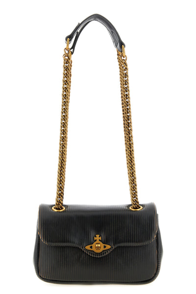 the vivienne westwood anita small shoulder bag in pure calf leather stands out