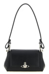 small hazel shoulder bag in hammered leather-effect pu