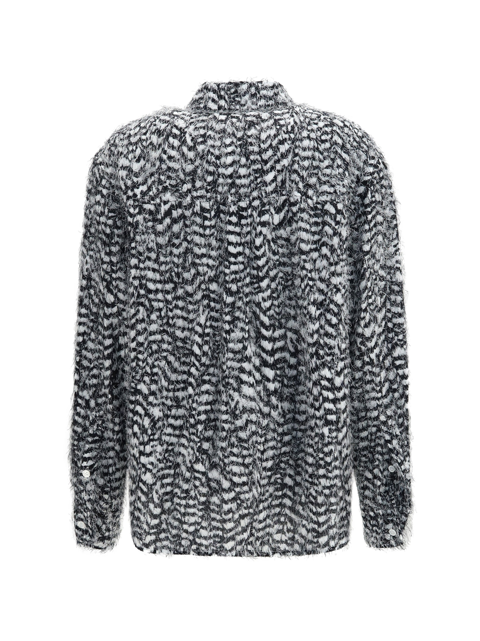 viscose shirt with fil coupé feathers