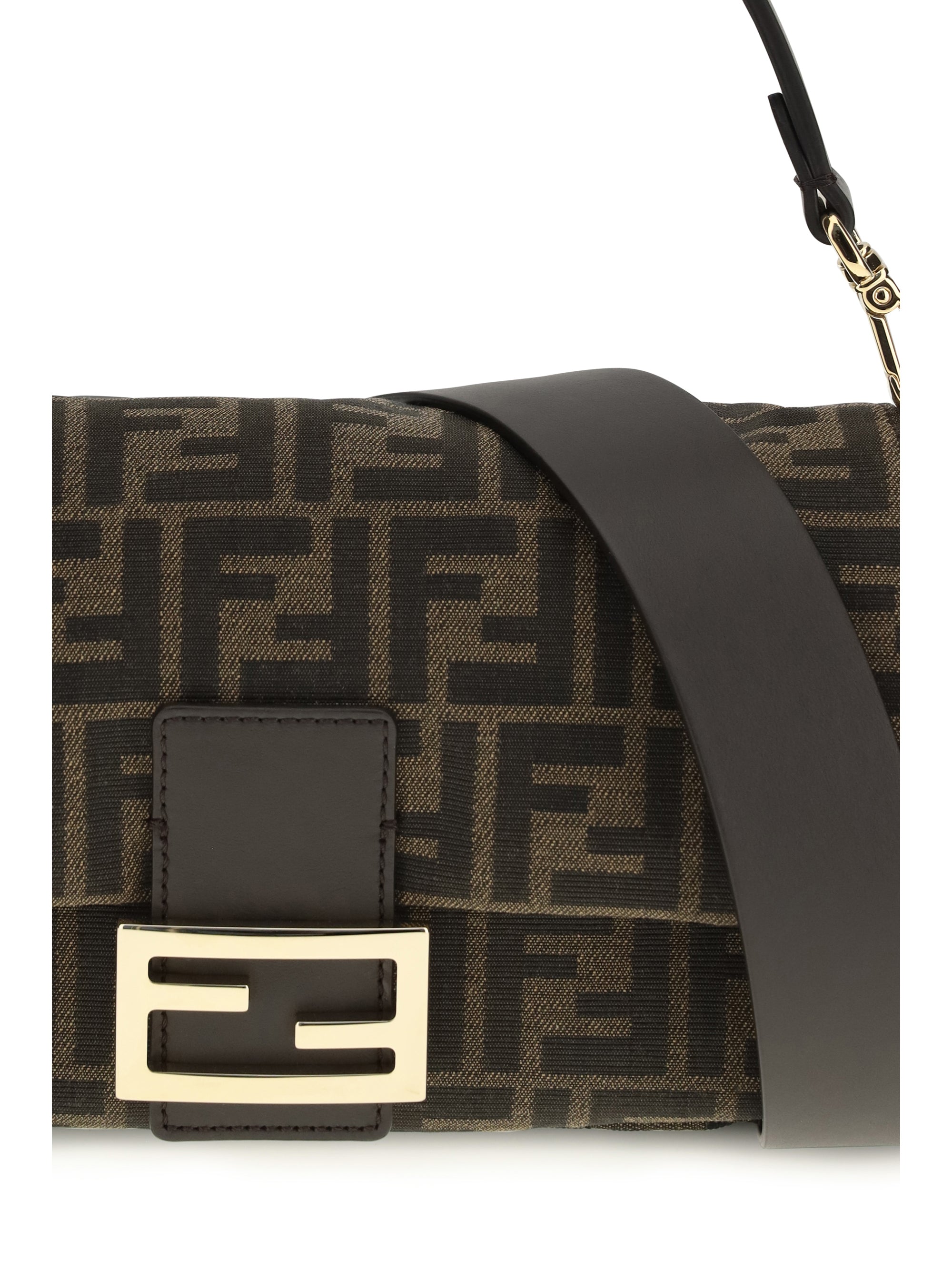 baguette shoulder bag in ff jacquard