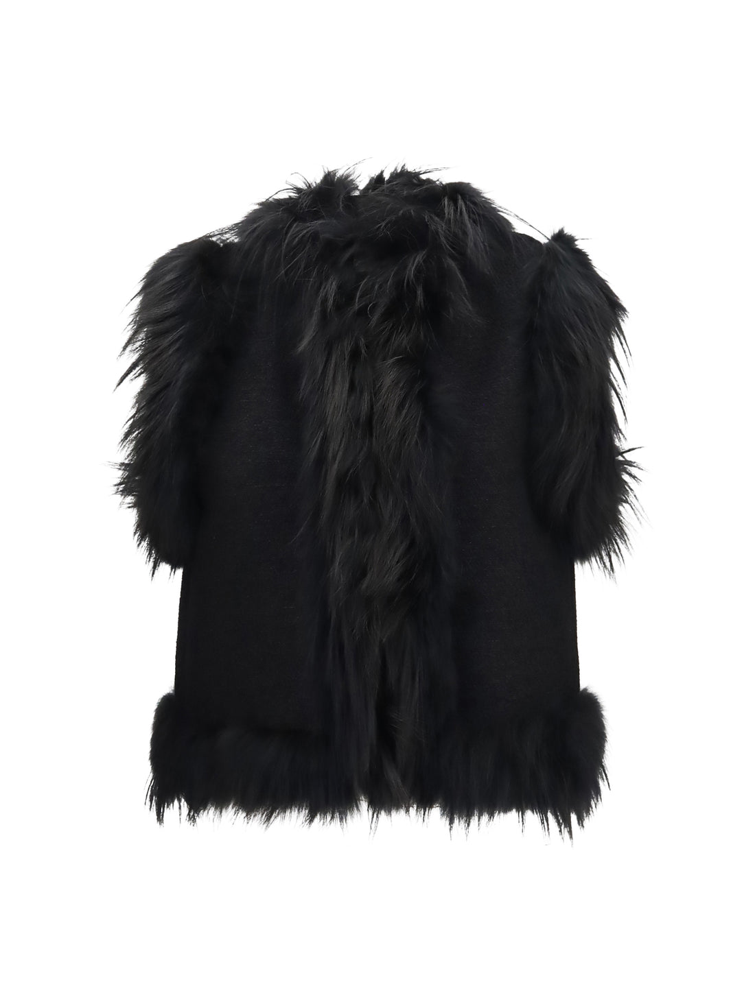 FENDI 40 wool and fox fur gilet