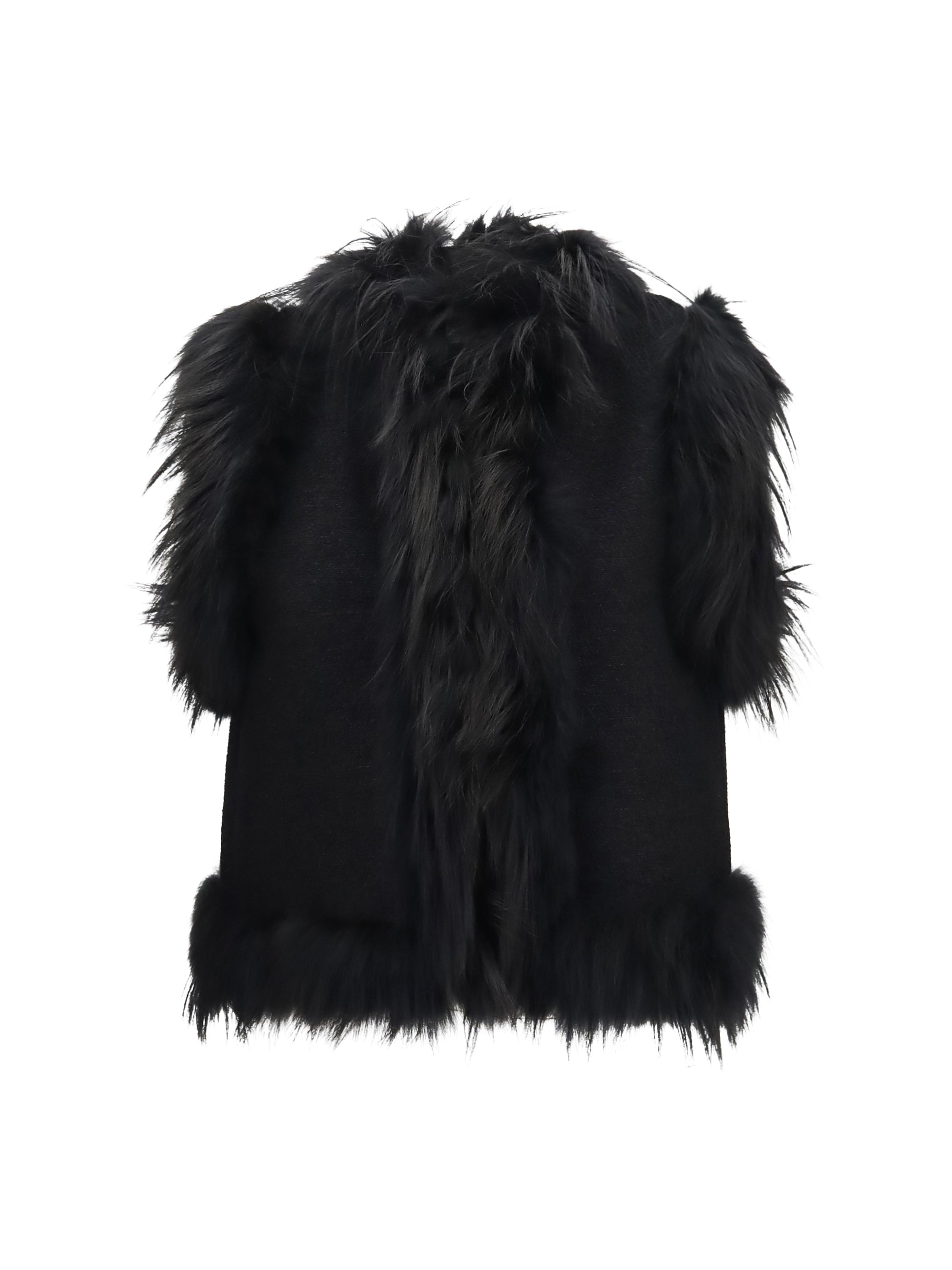 wool and fox fur gilet