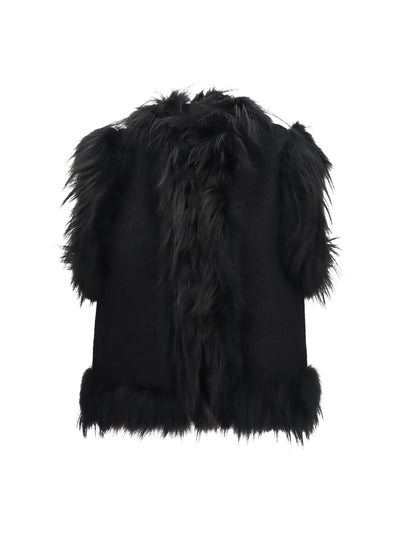wool and fox fur gilet