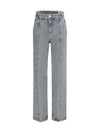 rigid denim cuffed jeans