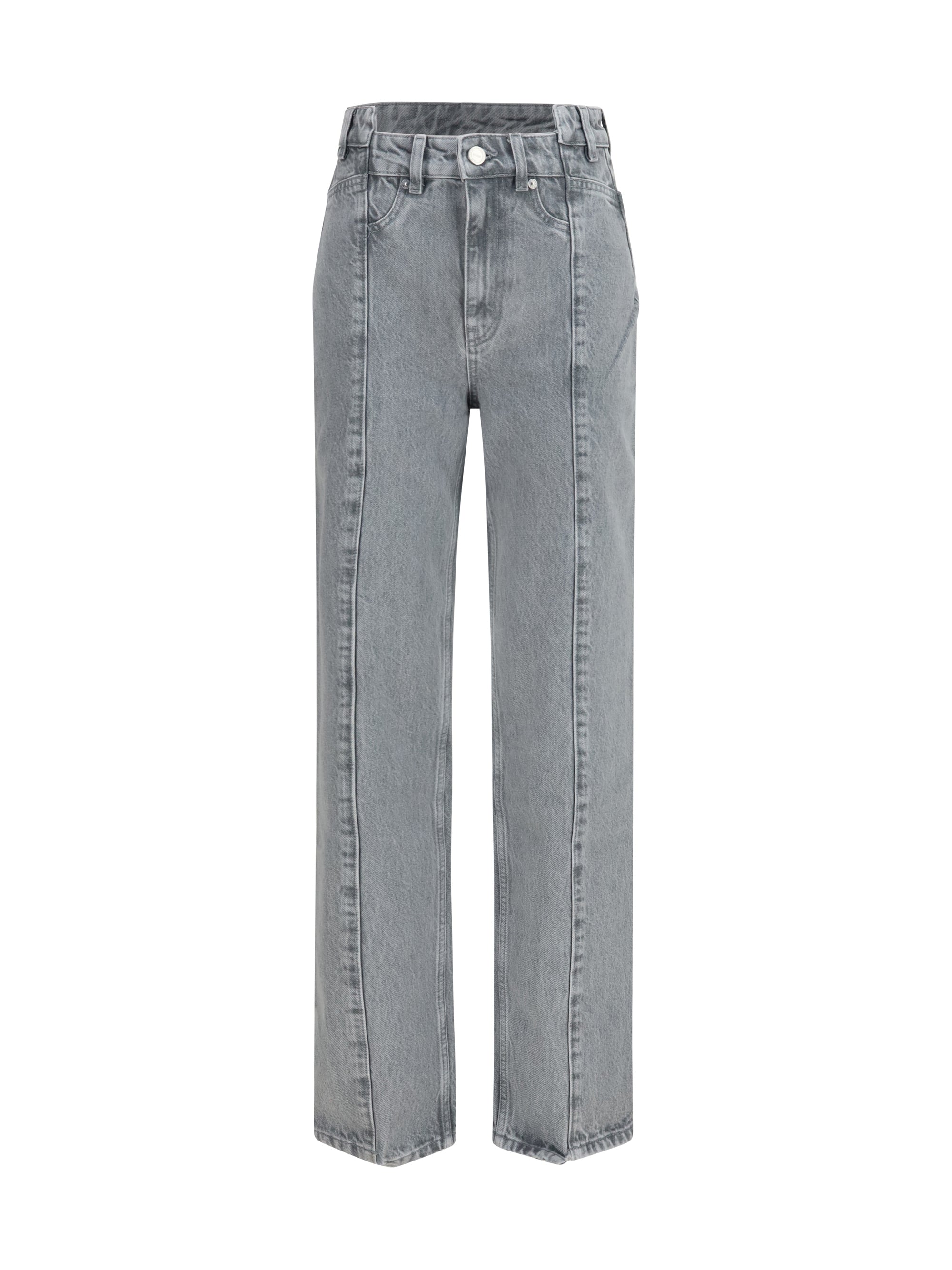 rigid denim cuffed jeans