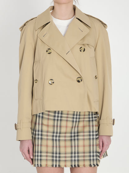 BURBERRY 6 cropped trench jacket in gabardine