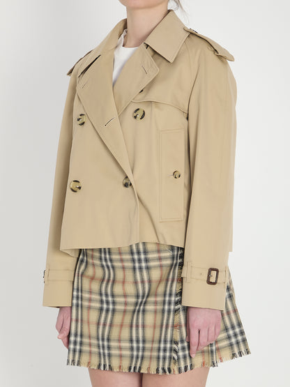 BURBERRY 6 cropped trench jacket in gabardine