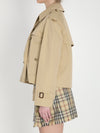 cropped trench jacket in gabardine