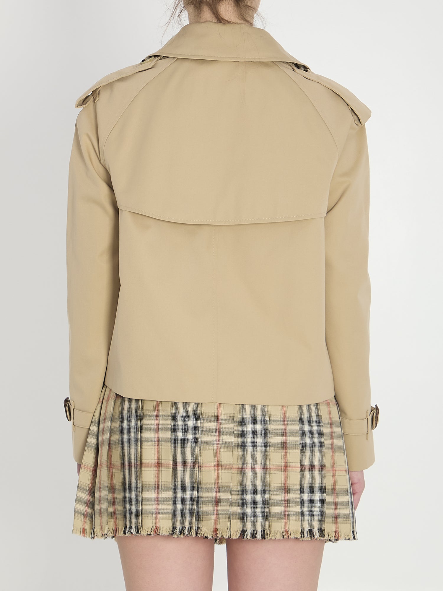 BURBERRY 6 cropped trench jacket in gabardine