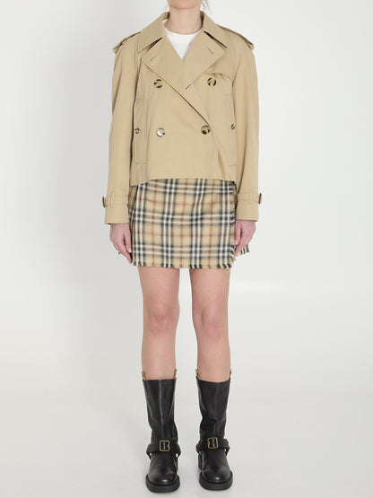 BURBERRY 6 cropped trench jacket in gabardine