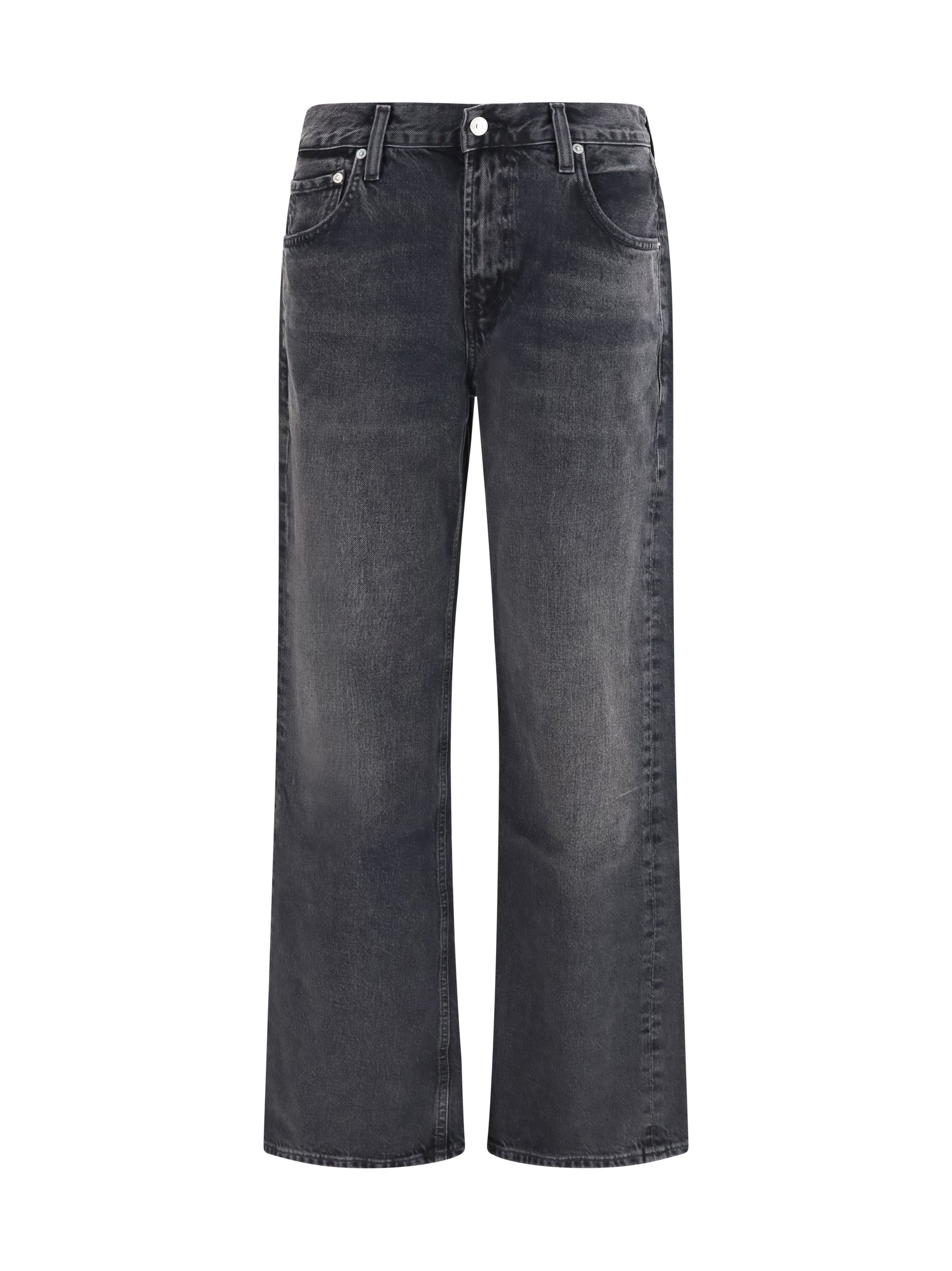 wide-leg denim jeans