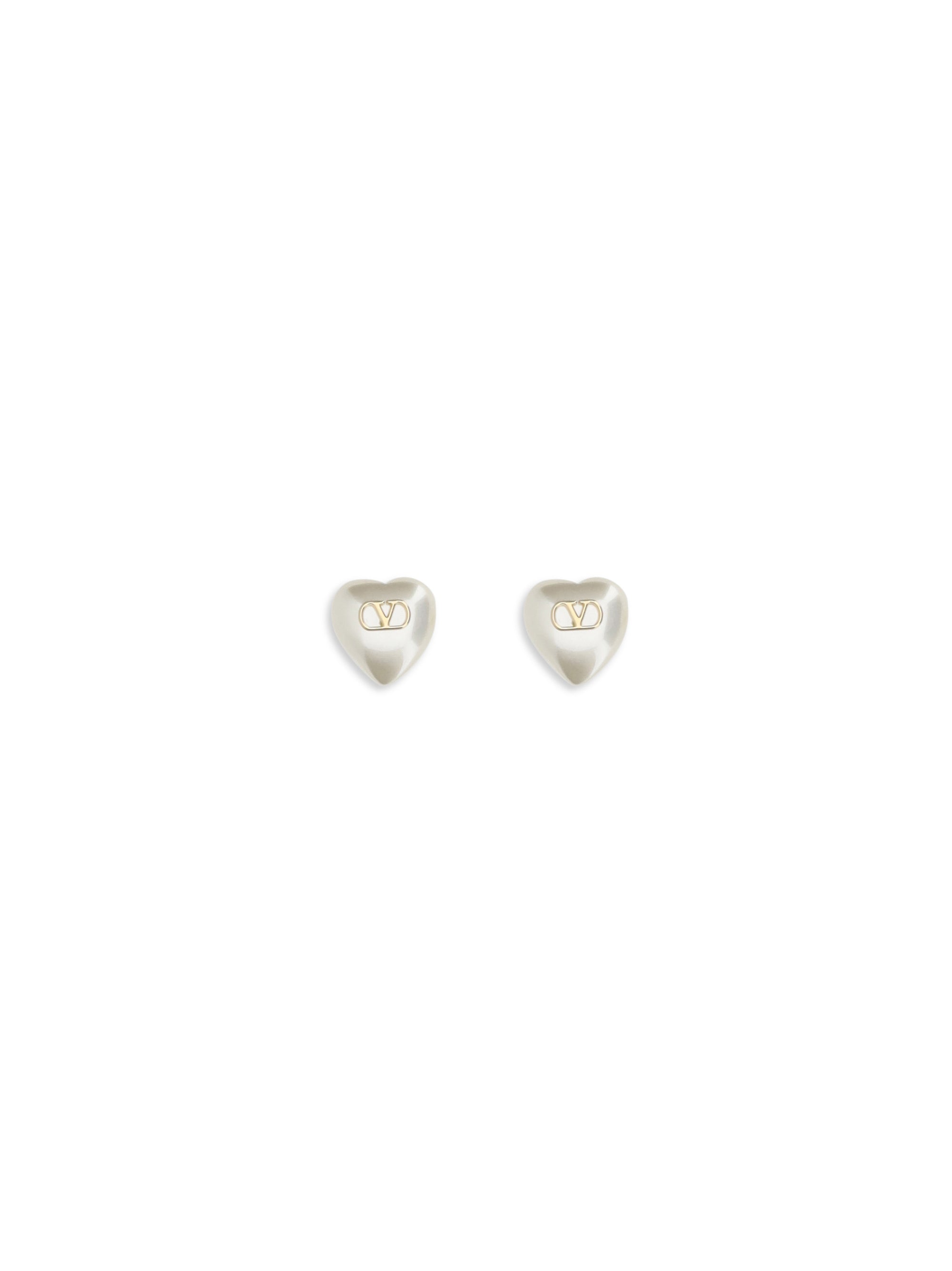 earrings | vlogo signature pearl | metal