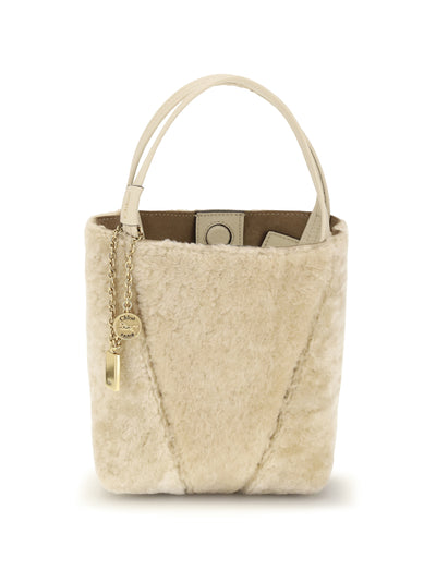 spin bouclé bucket bag