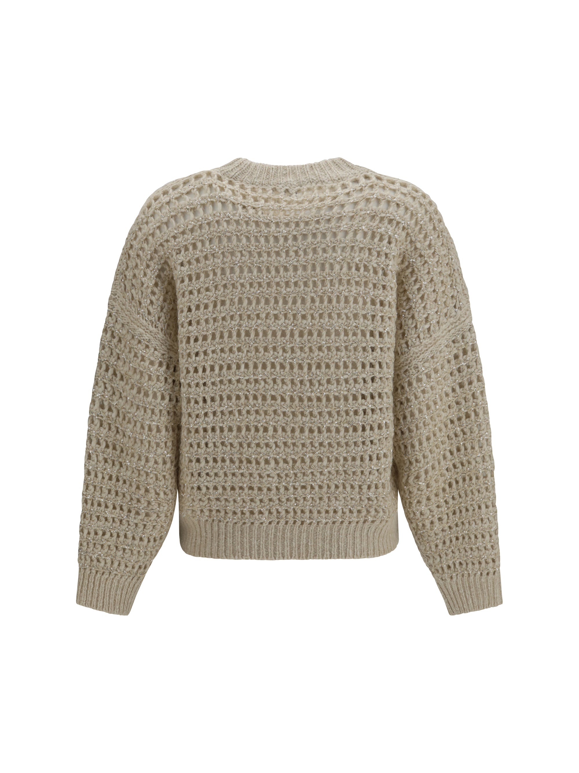 dazzling open-knit virgin wool and cashmere sweater