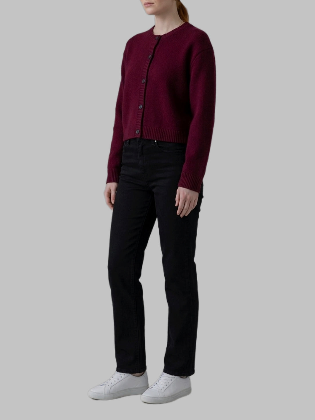 LISA YANG 01 deep plum emmylou cardigan jacket 