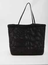 THE ROW OS black barn tote bag in raffia