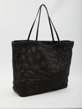 THE ROW OS black barn tote bag in raffia