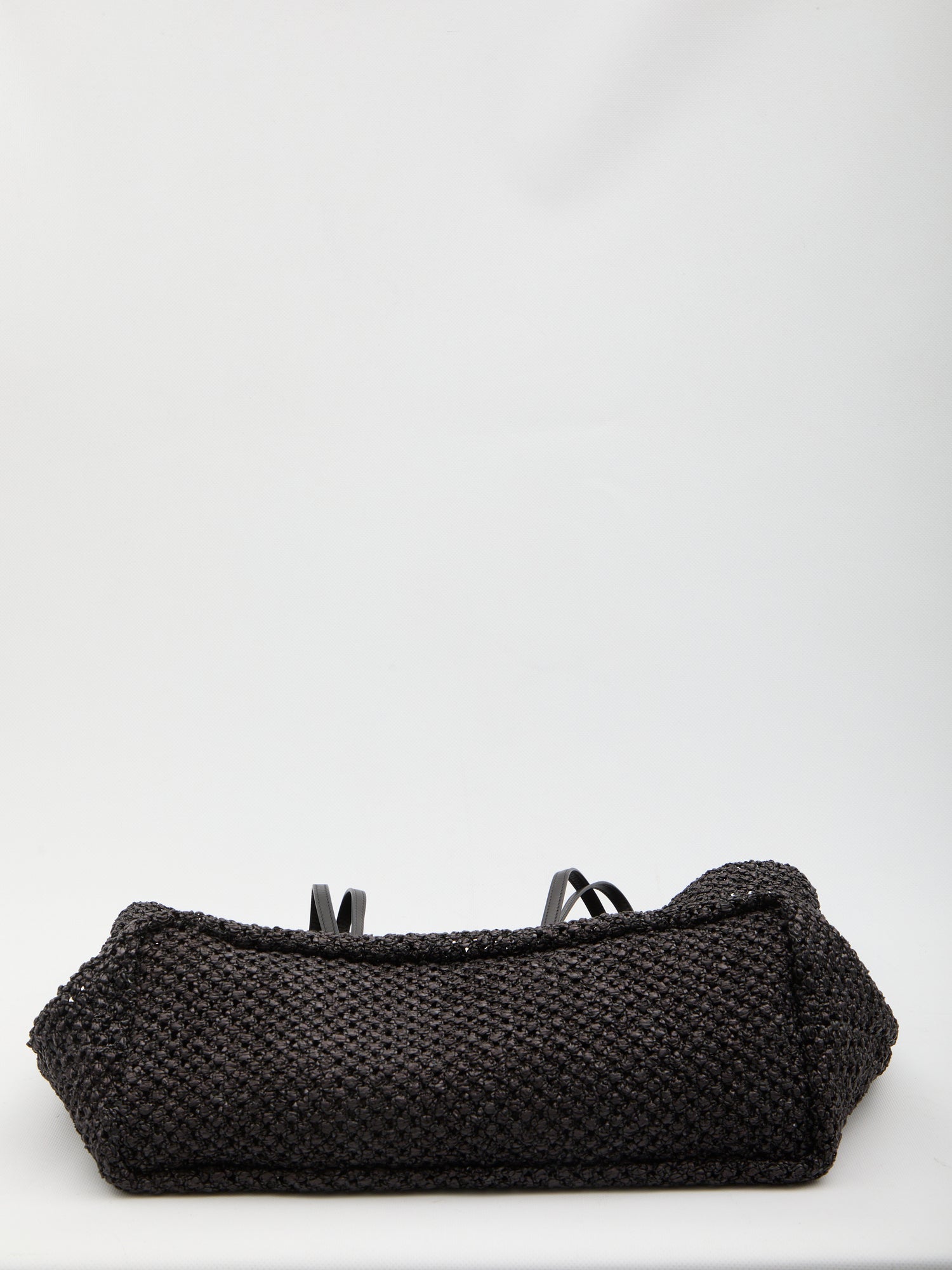 THE ROW OS black barn tote bag in raffia