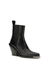 leather cowboy ankle boots