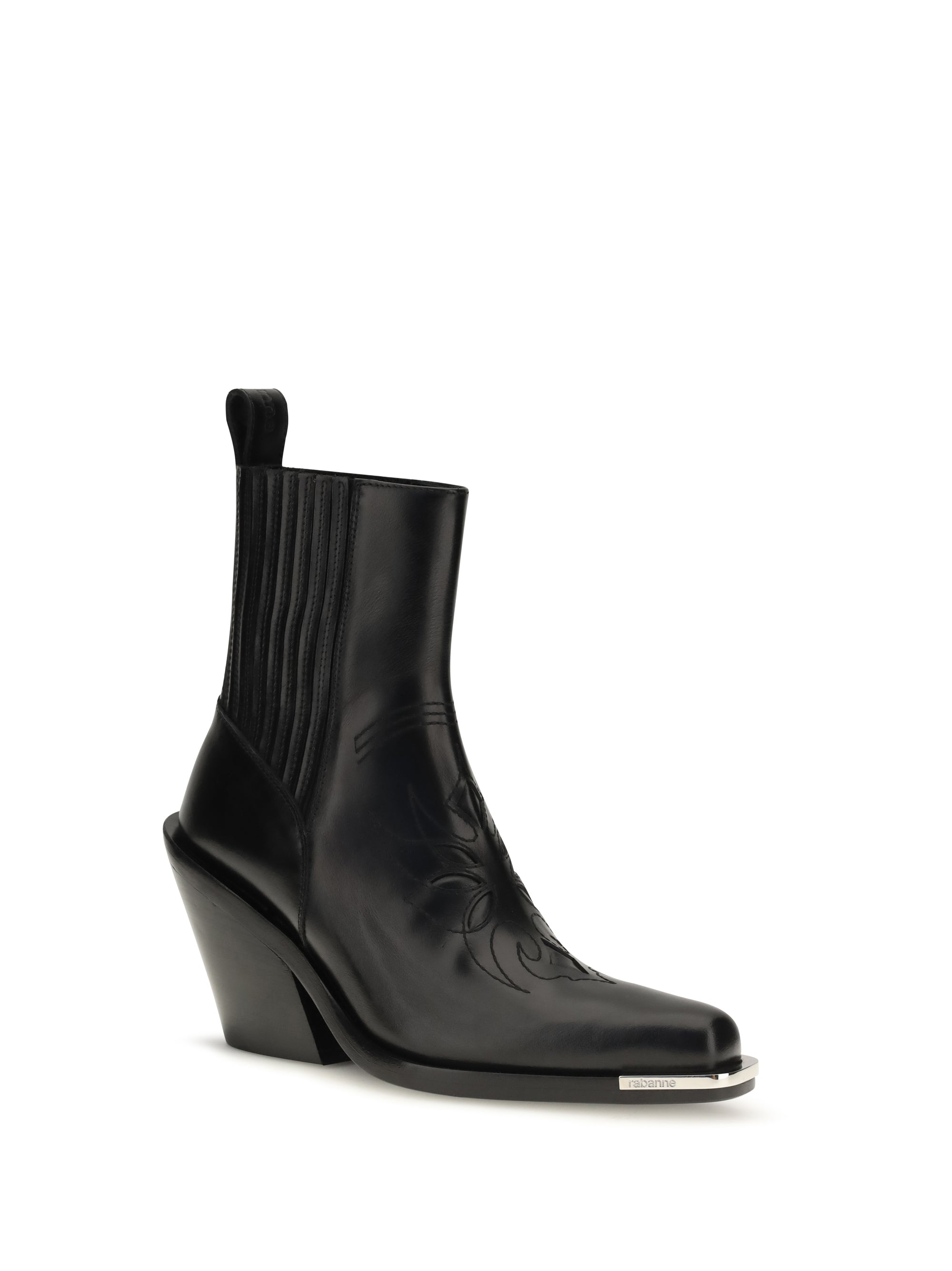 leather cowboy ankle boots