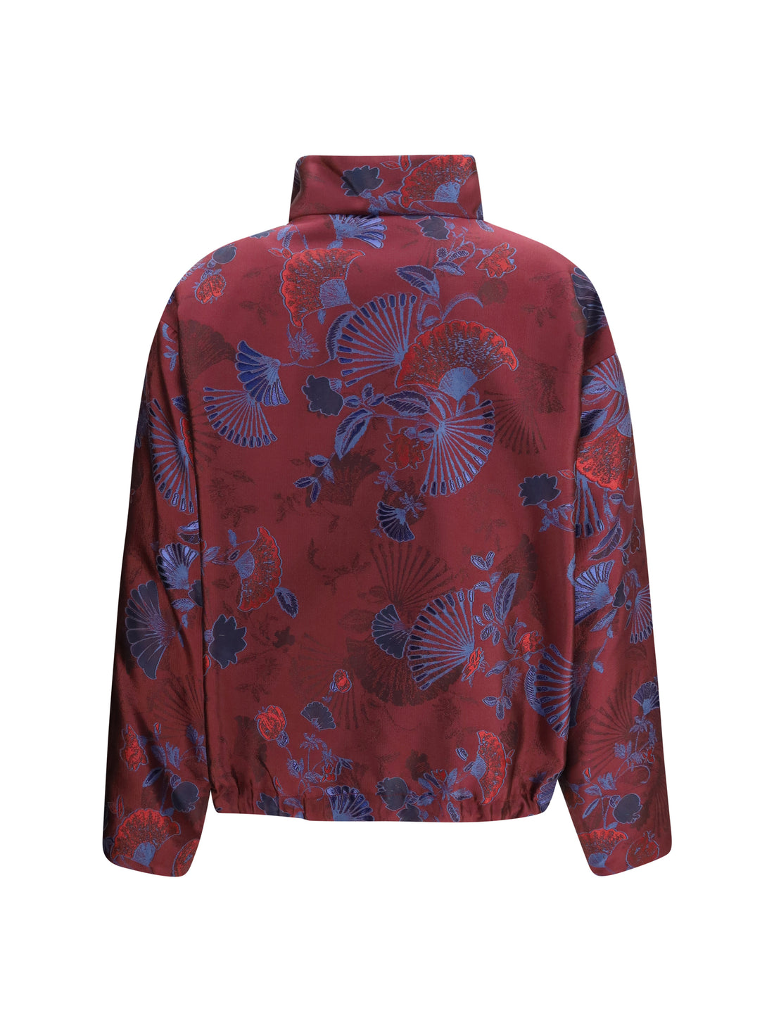 GIORGIO ARMANI 44 full-zip jacket in silk-blend jacquard with ginkgo motif