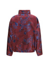 full-zip jacket in silk-blend jacquard with ginkgo motif