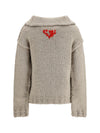wool zip cardigan
