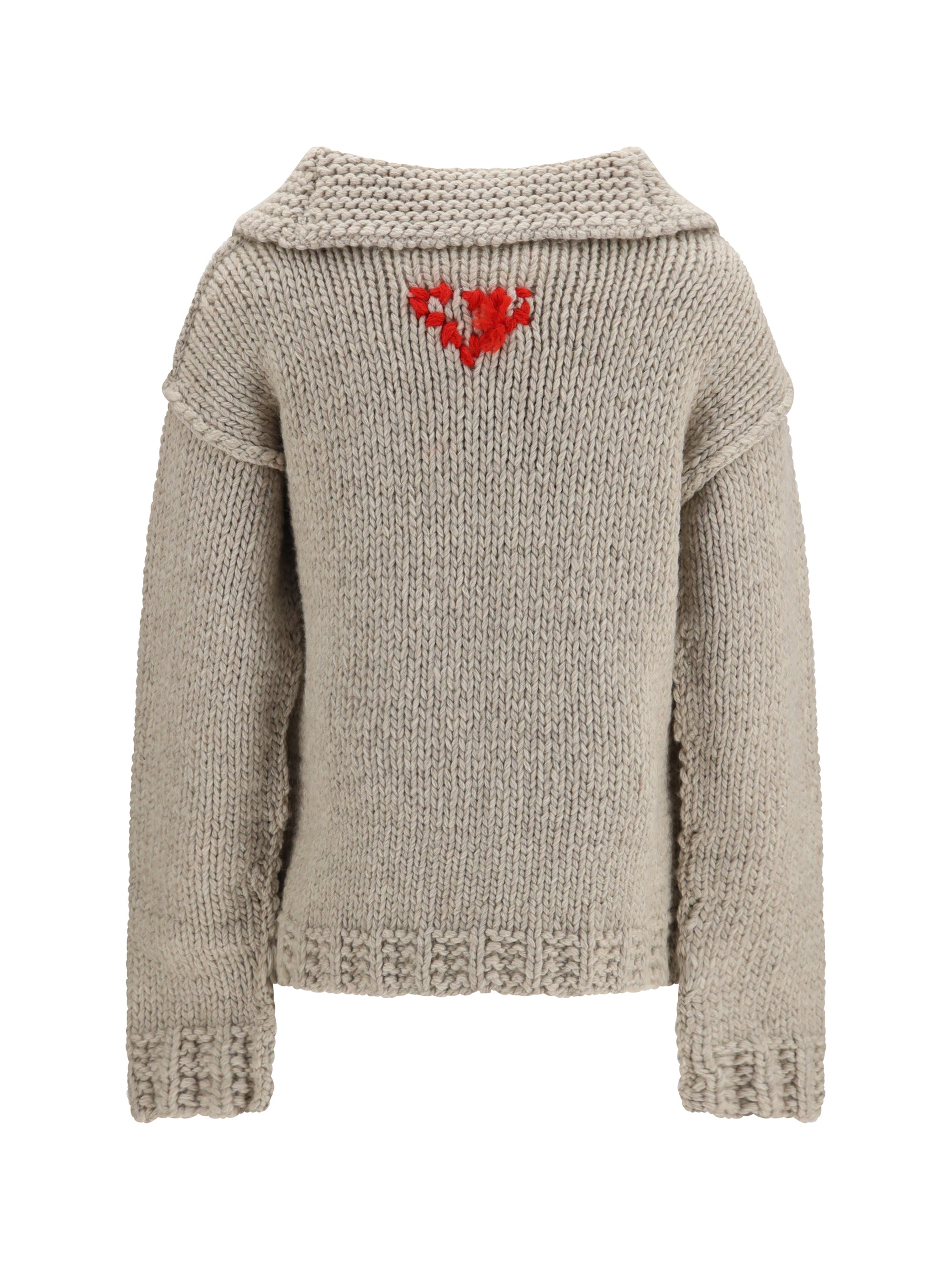 wool zip cardigan