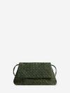 giorno green tweed pouch bag