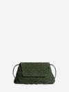 giorno green tweed pouch bag