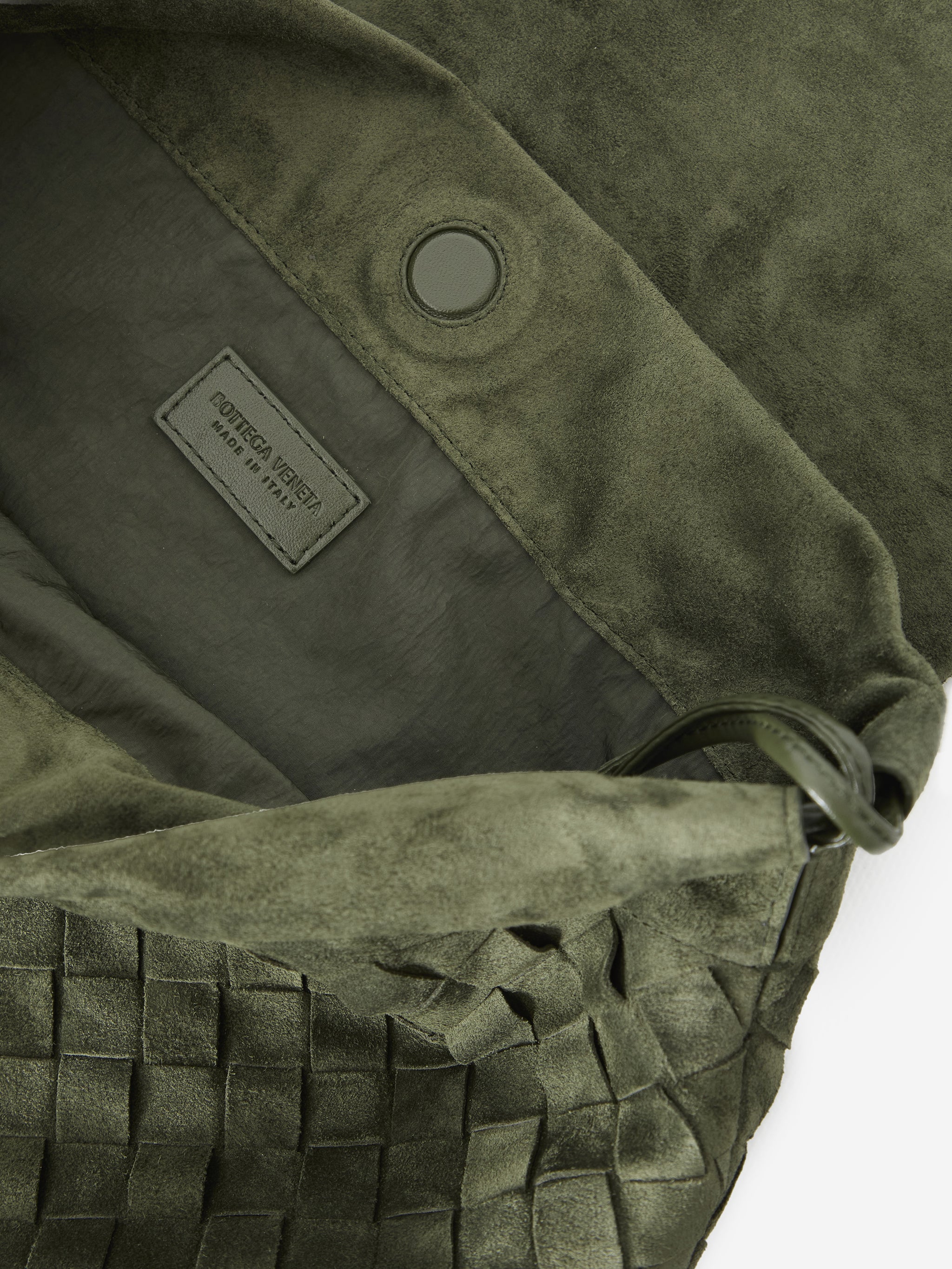 giorno green tweed pouch bag