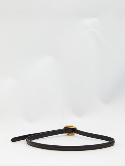 SAINT LAURENT 75 thin belt with oval buckle