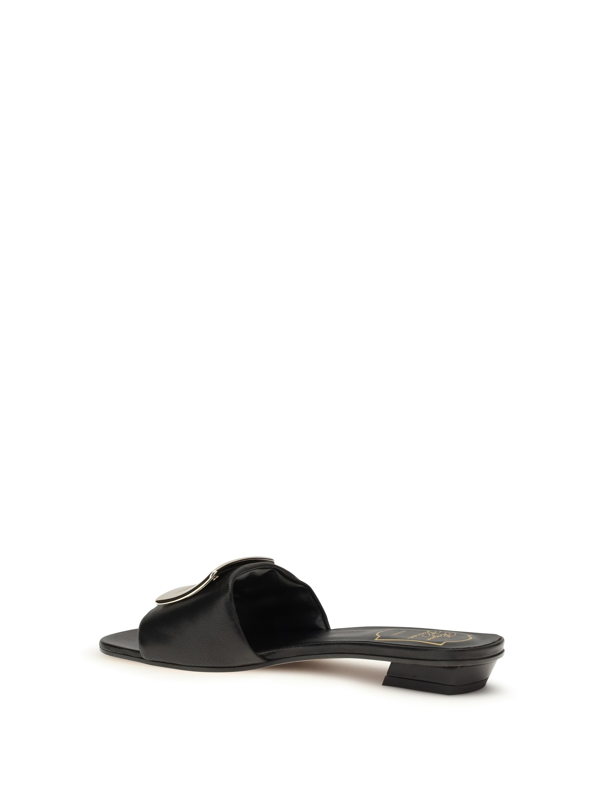 leather slide sandals
