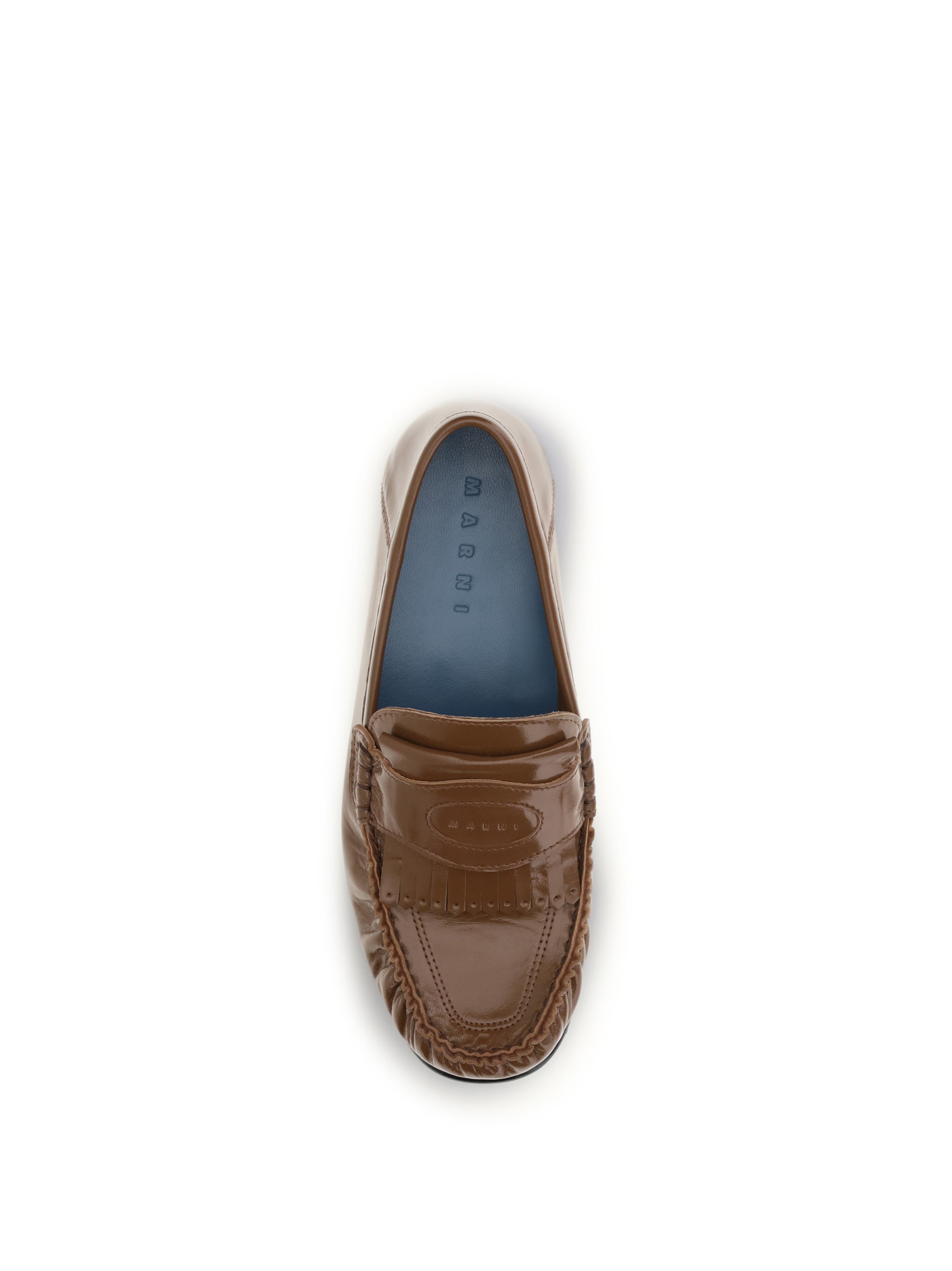 leather loafers with tassels and foldable heel