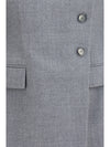pinstripe wool jacket with crossed lapels