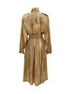 translucent technical fabric trench with lavallière collar