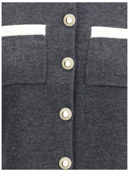 SELF-PORTRAIT M contrast collar cardigan