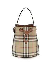 BURBERRY OS check mini bucket bag