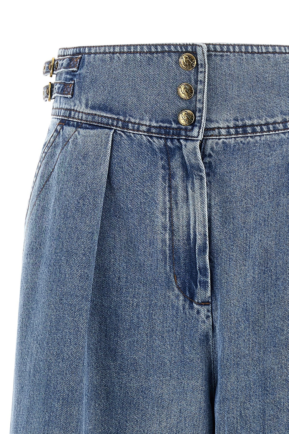 denim culotte high waist jeans