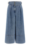denim culotte high waist jeans