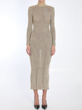 SELF PORTRAIT M gold knit maxi dress