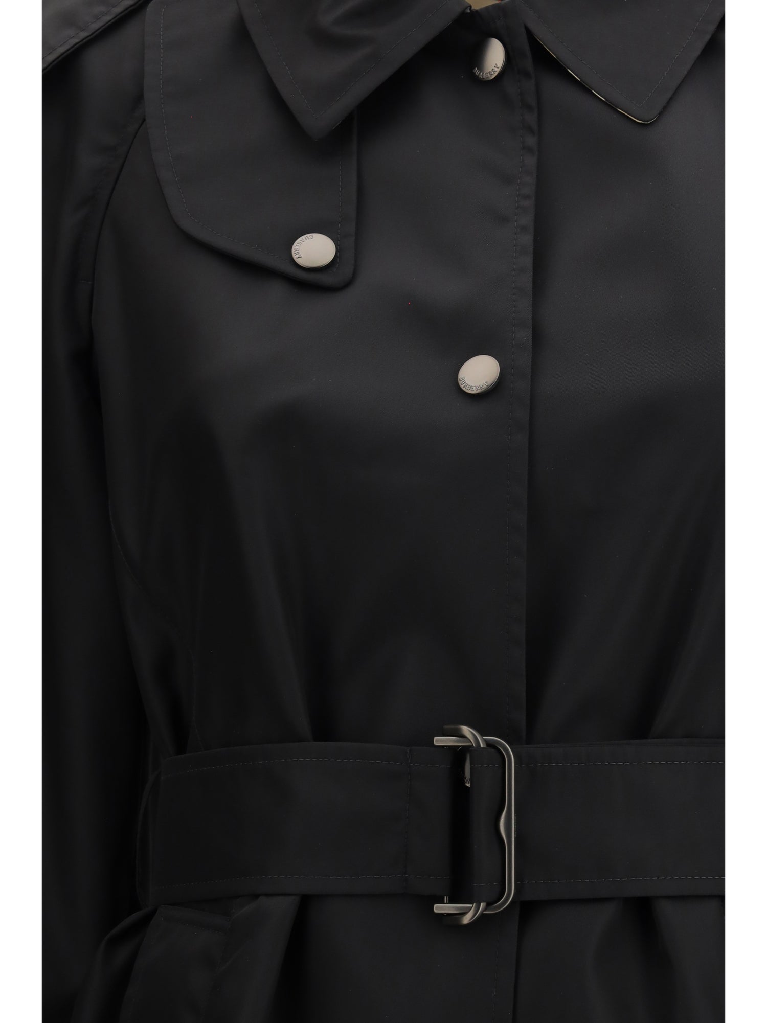 BURBERRY 6 long nylon car coat with hood 