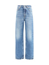 high waisted wide leg jeans in denim