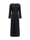 long-sleeve low-waist dress