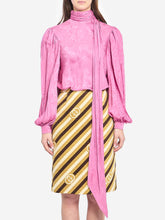 GUCCI 40 silk twill shirt with ribbon