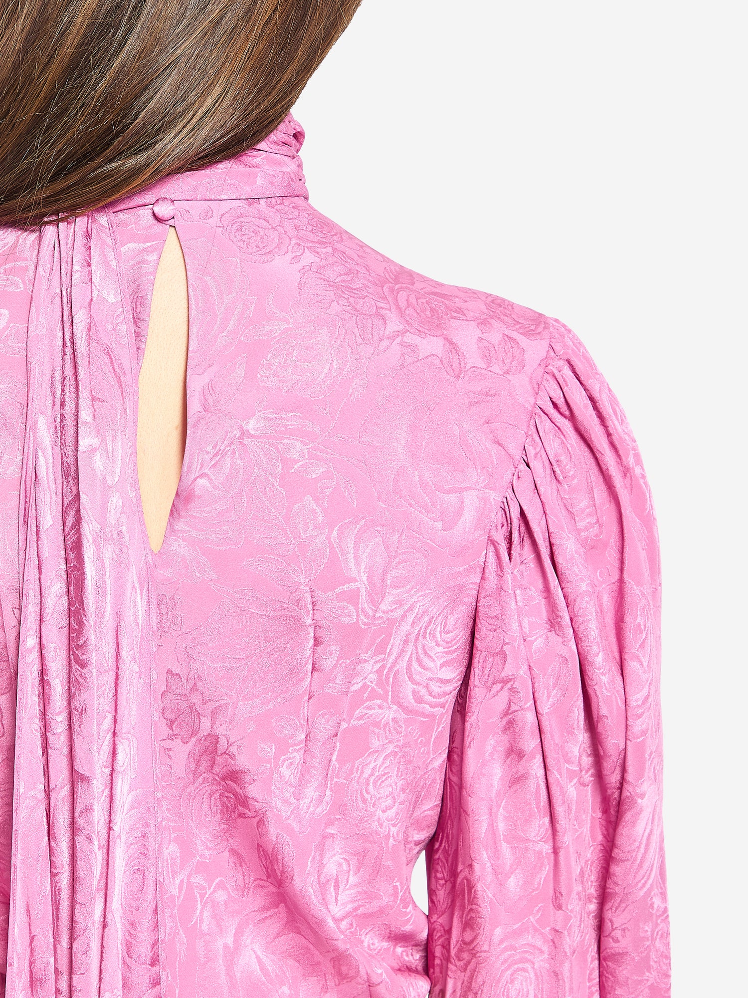 GUCCI 40 silk twill shirt with ribbon