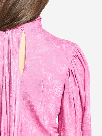 GUCCI 40 silk twill shirt with ribbon